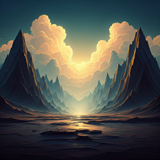 A futuristic digital landscape shaped by blue light and deep shadow.